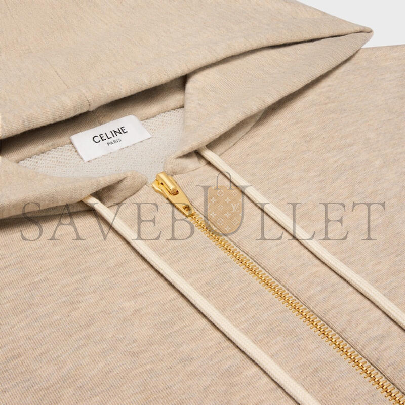 Ce1i*e zipped blason hoodie in cashmere cotton ry0fl450i.fyx9